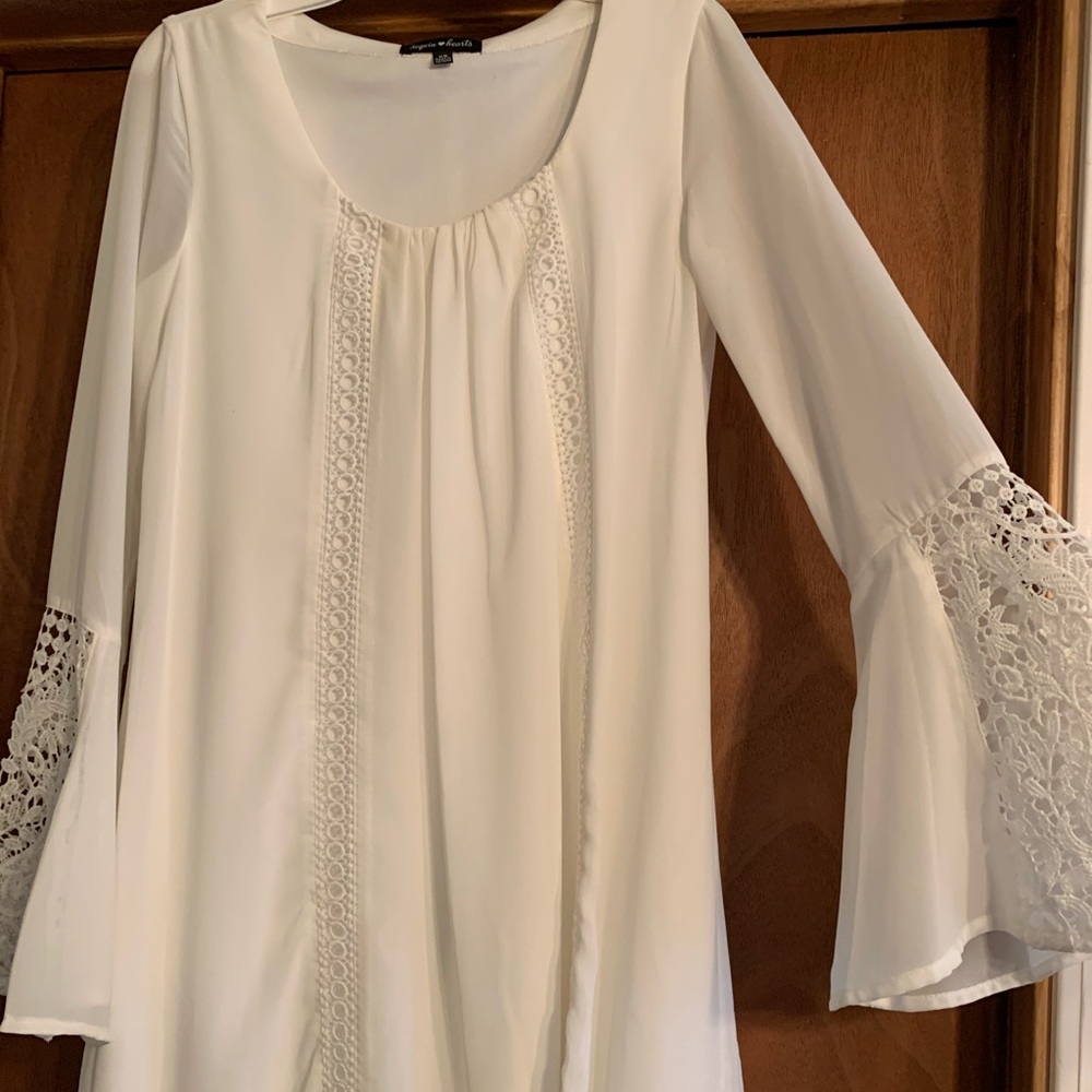 white flowy dress